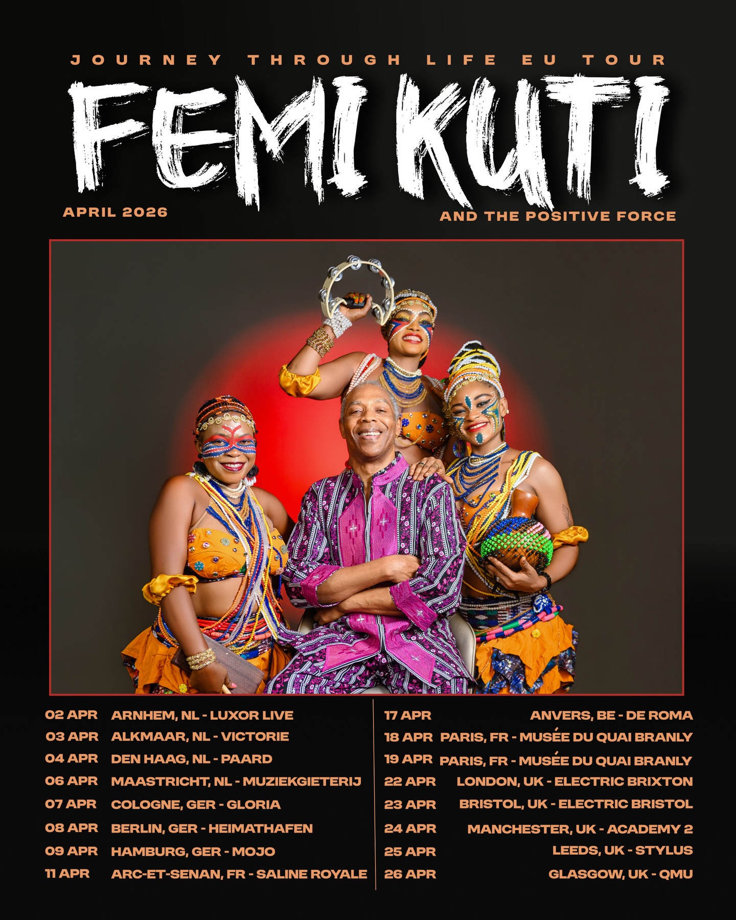 Femi Kuti Journey Through Life EU Tour Poster 2024